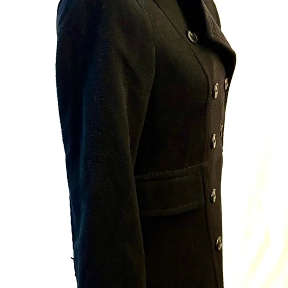 H&M Double Breasted Black Pea Coat - Picture 4 of 6